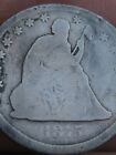 1875 CC SILVER SEATED LIBERTY QUARTER  CARSON CITY ABOUT GOOD DETAILS