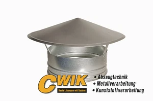 Regenhaube Dachhaube mit Bord für Spannschelle, verzinkt - Bild 1 von 1