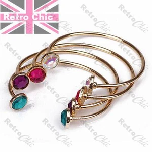 BRAZALETE DE TORQUE falsa gema MODA DE ORO PULSERAS DE METAL DIAMANTES DE IMITACIÓN DE DIAMANTES DE IMITACIÓN - Imagen 1 de 6
