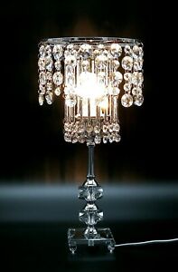 NEW 2 Layers Chandelier Crystal Table Lamp/Round  