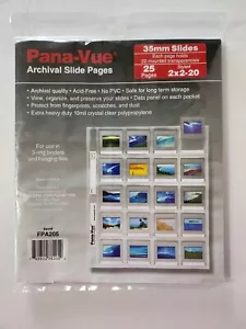 Páginas de diapositivas de archivo Pana Vue 35 mm ~ 25 páginas para 3 carpetas de anillo #FPA205 NUEVO EN PAQUETE - Imagen 1 de 5