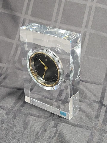 ⏳️Modern HOYA Crystal JAPAN Table/Desk Clock QUARTZ Rythym Watch Co.(7 lbs) Cover