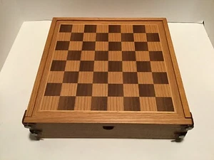 NEW Wooden 3 in 1 Combination Game Set -- Poker, Checkers & Backgammon w/ Drawer - Picture 1 of 10