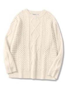 Sweaters for Women Oversized Crewneck Long Sleeve Casual Loose Medium Apricot - Picture 1 of 7