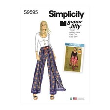 Simplicity 9595 Super Jiffy 1970s Vintage Reissue Wrap Pantskirt Pattern OZ