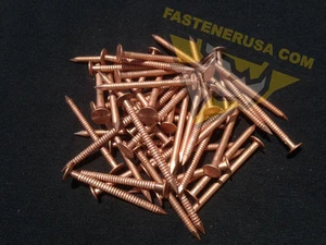 2 Zoll Ringring Schaft Massiv Kupfer Dachpappe Nägel 10 Stärke (50 Stück) - Bild 1 von 1