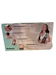 Nekteck Shiatsu Neck and Back Massager-Heat-Electric-Deep Tissue-Travel - Picture 1 of 2