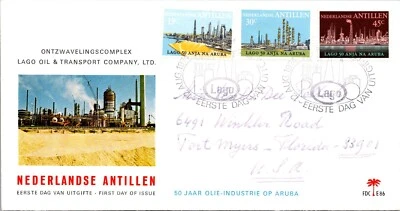 Netherlands Antilles 1972 FDC - Lago Oil & Transport Co Ltd - J8511 - Image 1 of 2