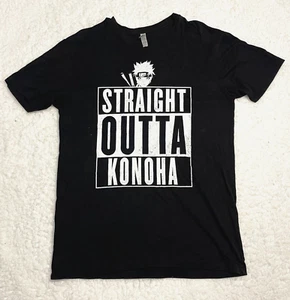 Next Level Naruto Straight Outta Konoha Black Shirt Medium Anime Japan Cosplay - Picture 1 of 6