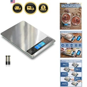 Compact and Reliable 22lb Kitchen Scale with Backlit LCD - Perfect for Recipes - Picture 1 of 11
