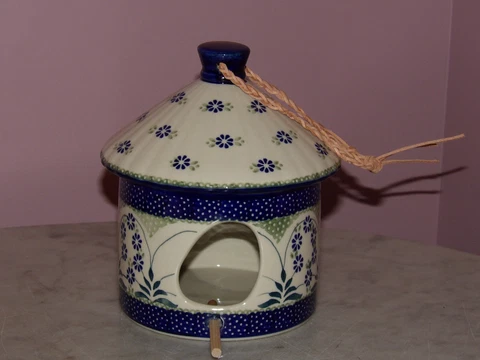 Polish Pottery Bird House Feeder! UNIKAT Signataure Exclusive Cyndia Pattern! Cover