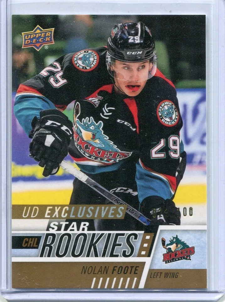 2017-18 Upper Deck CHL Hockey UD Exclusives Nolan Foote Star Rookie 22/100 - Image 1 of 1