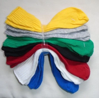 Baby Boys Girls Vintage Rare Hanes 7 Prs Primary Color Sports Sock Sz 9-12 Mths. - Image 1 of 4