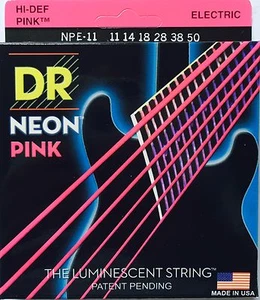 DR NPE-11 Neon PINK Electric Guitar Strings heavy gauges 11-50 - Picture 1 of 2