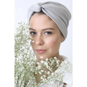 Cotton Square Scarf, Grey Mist, 28" Tichel Bandana Head Covering, Hair Kerchief - Picture 1 of 3