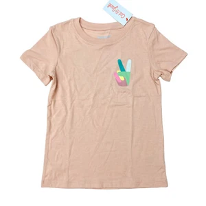 Cat & Jack Toddler Boys Size 4T Crewneck T-Shirt Peace Sign Light Green Multi - Picture 1 of 5