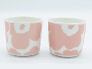 【NEW】2 pcs. marimekko Oiva Unikko latte mug  coral coffee cup  咖啡杯马克杯罂粟花朵杯 - Picture 1 of 3