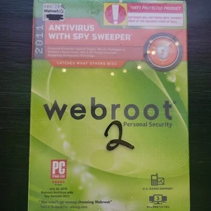 WEBROOT PERSONAL SECURITY PERSONAL EDITION DVD 2011 - Picture 1 of 3
