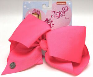 JoJo Siwa Signature Collection Large Neon Hot Pink Cheer Hair Bow Clip New