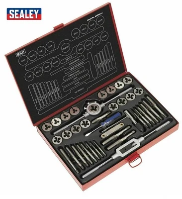 Sealey Tap & Die Metric 40pc Set Split Dies Thread Repair In Case AK3040 - Image 1 of 4