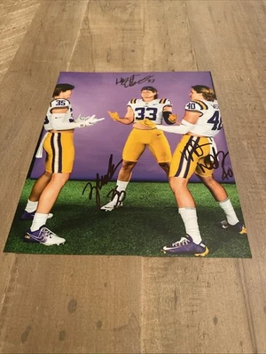 Фотография подписанная Weeks Brothers (Whit, West+Zach) LSU Football 8x10. ПОСЛЕДНИЙ!! - Изображение 1 из 4