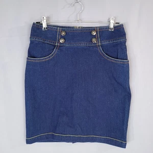 Gonna donna in tulle denim grande cotone spandex blu matita - Foto 1 di 9