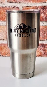 Rocky Mountain Tumbler Stainless Steel 30 oz Insulated Travel Mug & Lid Silver - Picture 1 of 5