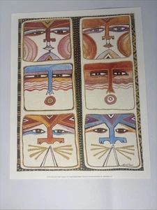 Laurel Burch 1994 Art Print 8x10. Native Spirit Masks Paper Company Sunrise - Picture 1 of 7