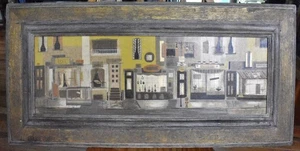 MARGARET LAYTON Original Serigraph Silkscreen Print MCM STREET SCENE 1960's - Picture 1 of 9