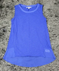 Camisa Adrienne Vittadini para mujer pequeña azul verdadero sin mangas dobladillo alto bajo - Imagen 1 de 14