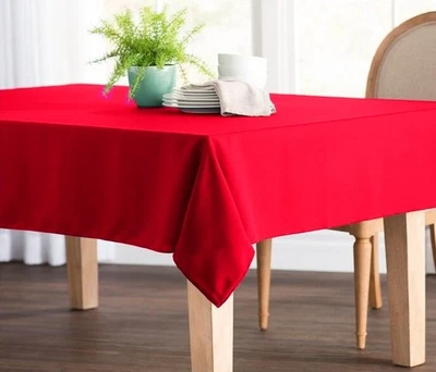 100% Cotton Fabric Tablecloth Square Rectangular Plain Table Cover In 16 Colours - Image 1 of 2