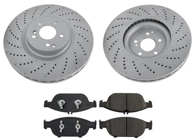 Rotores y pastillas de freno de disco recubiertos delanteros convertibles para Mercedes Benz E550 12-14 Foto 1 de 4