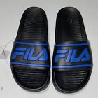 Neu mit Etikett Fila schlanke Slide ST Sandalen Herren Größe 9 schwarz weiß Logo - kostenloser Versand