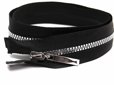 Knöchel-Reißverschluss Gr. 5 16–65 cm Schwarz-Silber Polyester Kunststoff - Bild 1 von 4