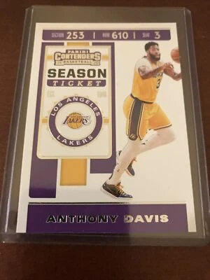 2019-20 Panini Contenders Base Season Ticket #7 Anthony Davis Los Angeles Lakers - Image 1 of 2