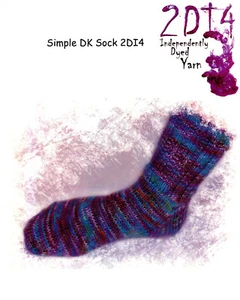 Calzino DK semplice 2DI4 modello a maglia di filato tinto in modo indipendente - Adv principiante - Foto 1 di 1