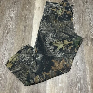 Vintage Wrangler Double Knee Denim Jeans 42x30 Mossy Oak Woodland Camo Hunting - Picture 1 of 8