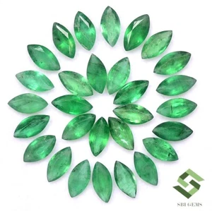 6x3 mm Natural Emerald Marquise Cut Lot 20 Pcs 3.93 CTS Calibrated Loose Gems - Picture 1 of 8