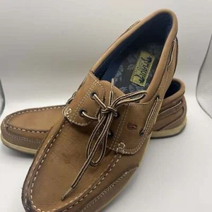 Maui Shore Company Leather Slip On Brown Boating Loafer Casual Shoes Mens 12m - Picture 1 of 8