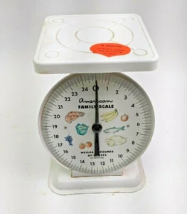 Vintage American Family Scale White 25lb Working Retro Collectible - Picture 1 of 8