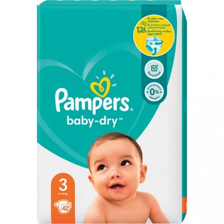 68 Pampers Baby Dry 3 12H Rundum Auslaufschutz 6 - 10kg