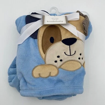 考拉宝宝小狗毛毯蓝色毛绒2017年婴儿R Us千鸟格牛仔裤3D耳朵 — 第 1/4 张图片