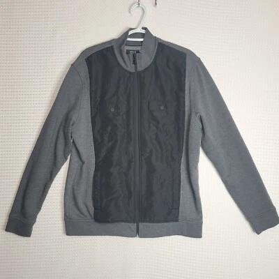 UWD Men's ALFANI Regular Fit Large Gray/Black Zip Up Long Sleeve Button Pockets - Image 1 of 4