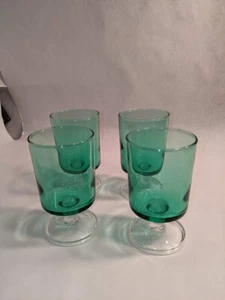 France Green Glass Cordial Liquor Set of 4 Luminarc? - Picture 1 of 3