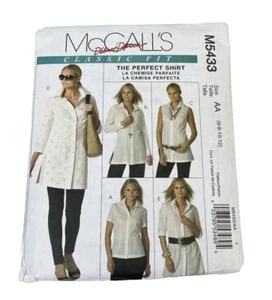 Camisas McCall's M5433 para mujer patrón de costura Misses en 3 longitudes 6 8 10 12 - Imagen 1 de 3