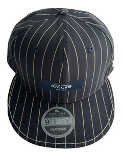 NY KNICKS HAT NEW ERA BLACK LABEL 9FIFTY SNAPBACK CAP SUIT PINSTRIPE MSG NBA - Picture 1 of 9