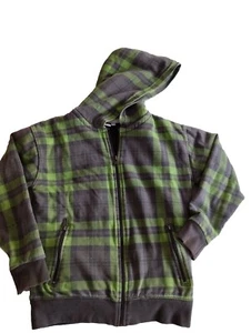 Sweat Jacke mit Teddyfutter von Stop+Go Größe 152 Grün Kariert Herbst Winter - Bild 1 von 3