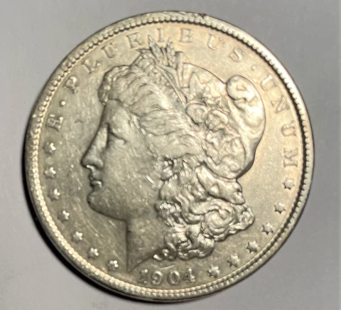 1904 P  ABOUT UNCIRCULATED MORGAN SILVER DOLLAR Cover