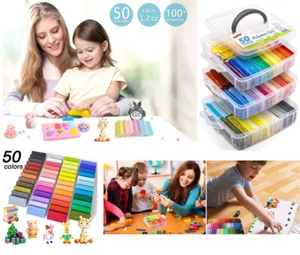 DIY Polymer Clay Kit 50 Colors Oven Bake Clay & Modeling Tool Accessories Gifts - Picture 1 of 7
