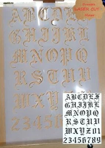 Alphabet stencil Airbrush art stencil artists font template - Bild 1 von 3
